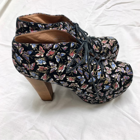 Jeffrey Campbell butterfly patterned Lita chunky leather platform booties 8.5 - Picture 6 of 12